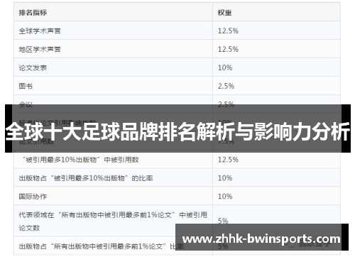 全球十大足球品牌排名解析与影响力分析