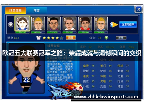欧冠五大联赛冠军之路：荣耀成就与遗憾瞬间的交织