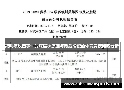 裁判被攻击事件的深层次原因与背后潜藏的体育竞技问题分析